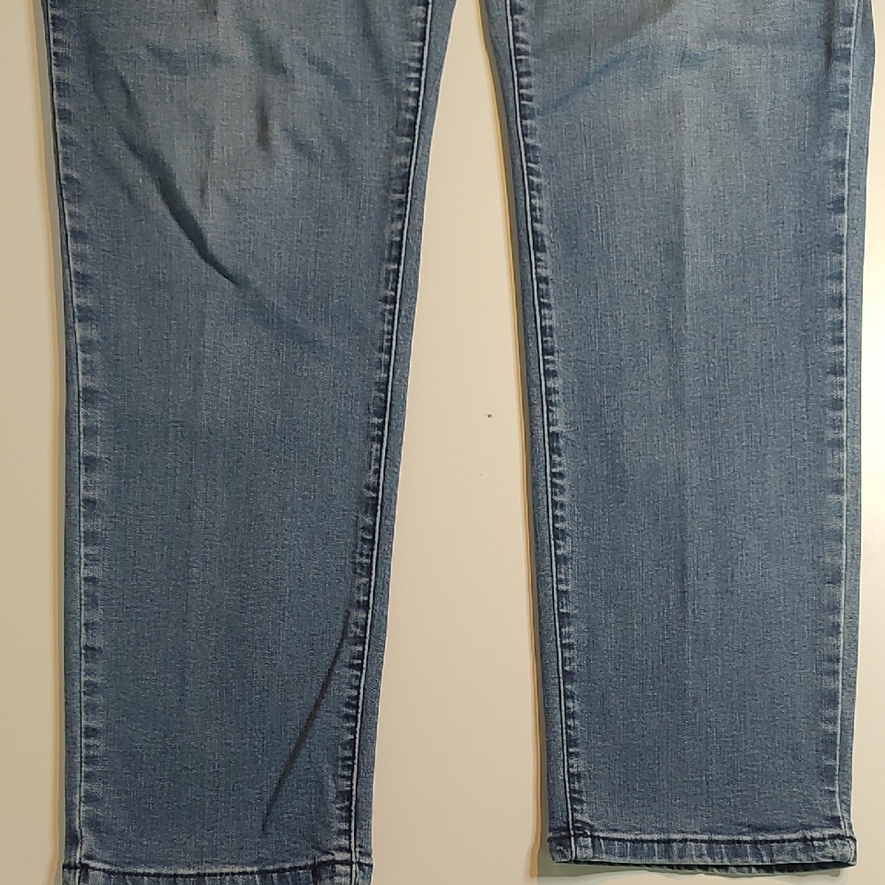 Earl Jeans Blue Cropped Jeans with Black Floral Embroidery - Picture 9 of 9